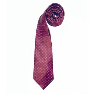 Jasper Conran Necktie Men's OS Maroon White Polka Dot Tie Office Preppy Corpcore